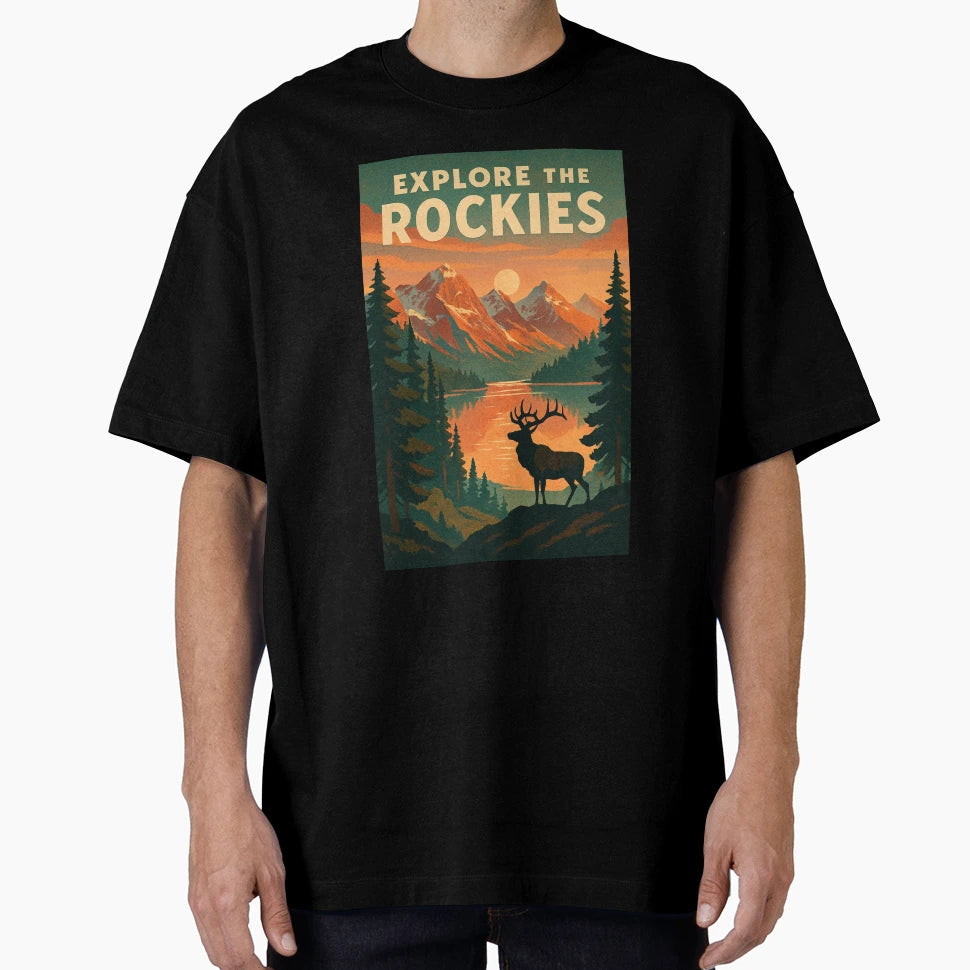 Explore Rockies Sunset T-Shirt - Novelty Apparel Unisex - T-Shirt, Sweatshirt, Hoodie
