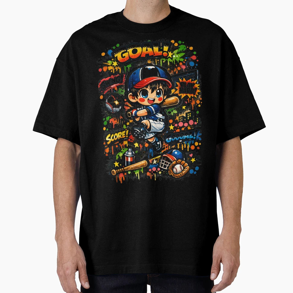 Home Run Dreamer Kawaii Graffiti Baseball T-Shirt - Novelty Apparel Unisex - T-Shirt, Sweatshirt, Hoodie