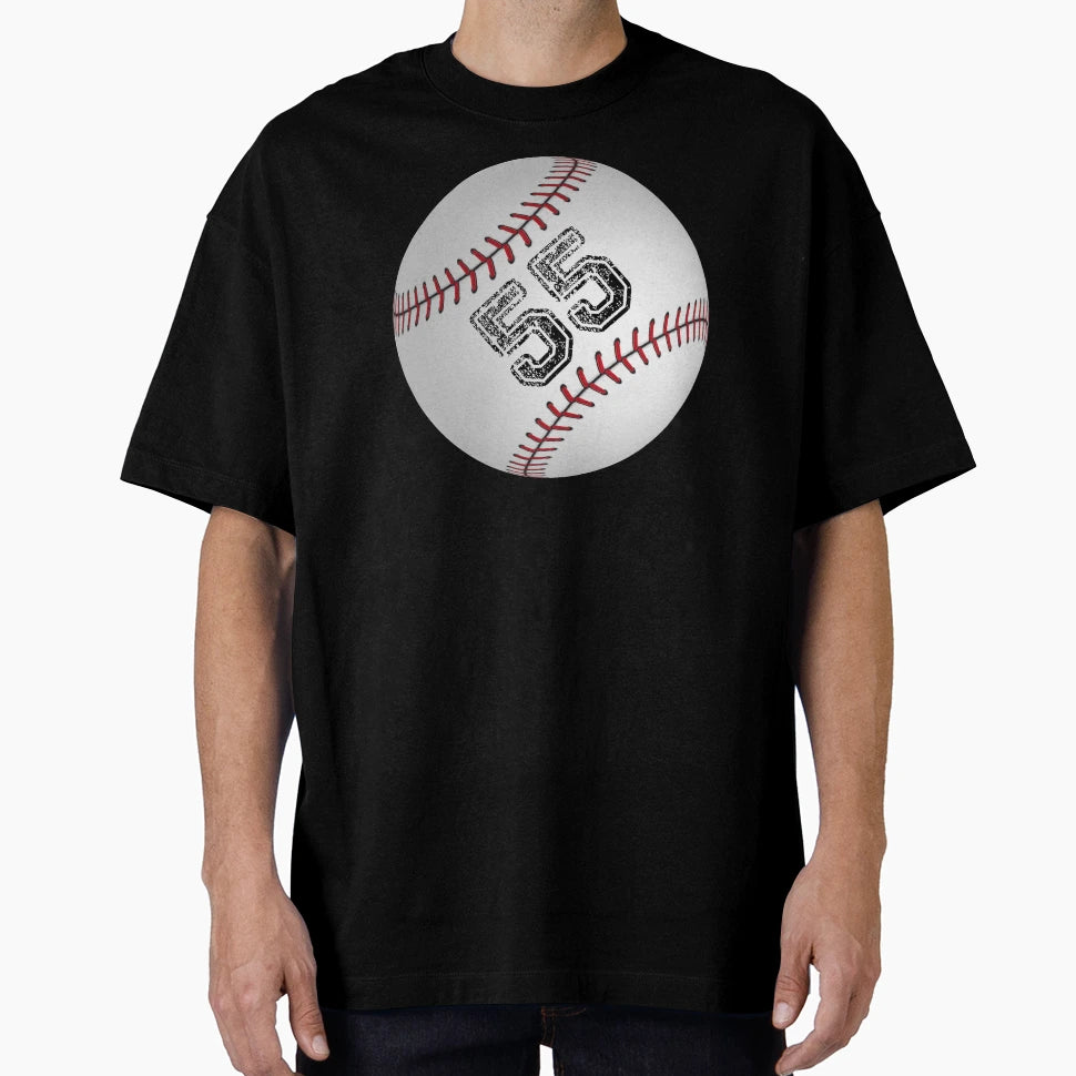 Baseball Ball Number 55 Fifty Five T-Shirt - Minimalist Print for Adults - T-Shirt, Sweatshirt, Hoodie