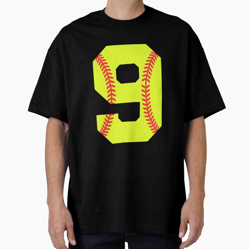 Softball Number 9 T-Shirt - Unique Graphic for Adults - T-Shirt, Sweatshirt, Hoodie
