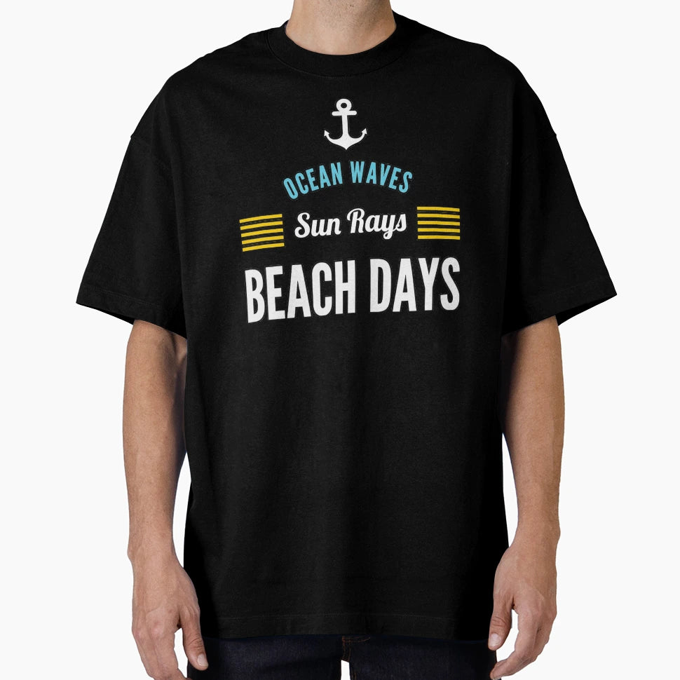 Ocean Waves Sun Rays Beach Days T-Shirt - Fun Novelty Design Unisex - T-Shirt, Sweatshirt, Hoodie