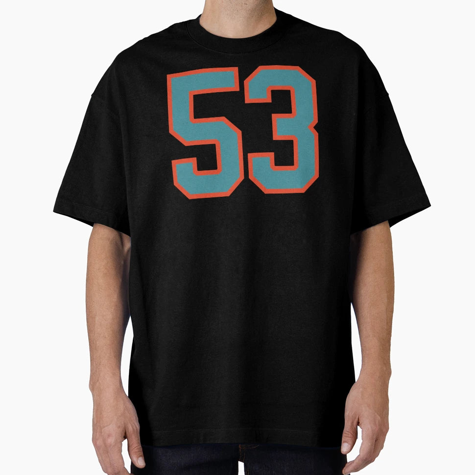 53 Number Aqua Orange Lucky Sports T-Shirt - Aesthetic Graphic Unisex - T-Shirt, Sweatshirt, Hoodie