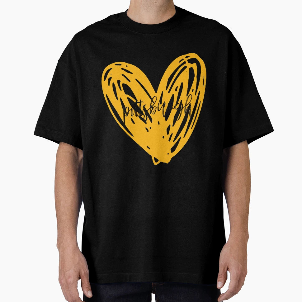 Pittsburgh Heart T-Shirt - Aesthetic Graphic Unisex - T-Shirt, Sweatshirt, Hoodie
