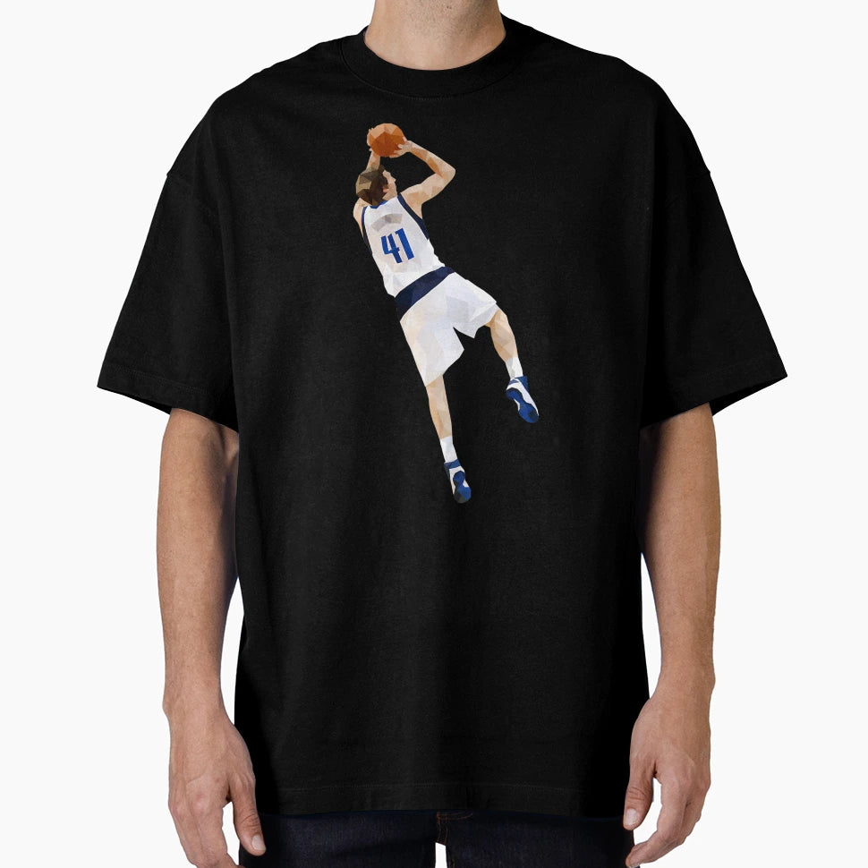 Dirk Nowitzki Fadeaway T-Shirt - Novelty Apparel for Adults - T-Shirt, Sweatshirt, Hoodie