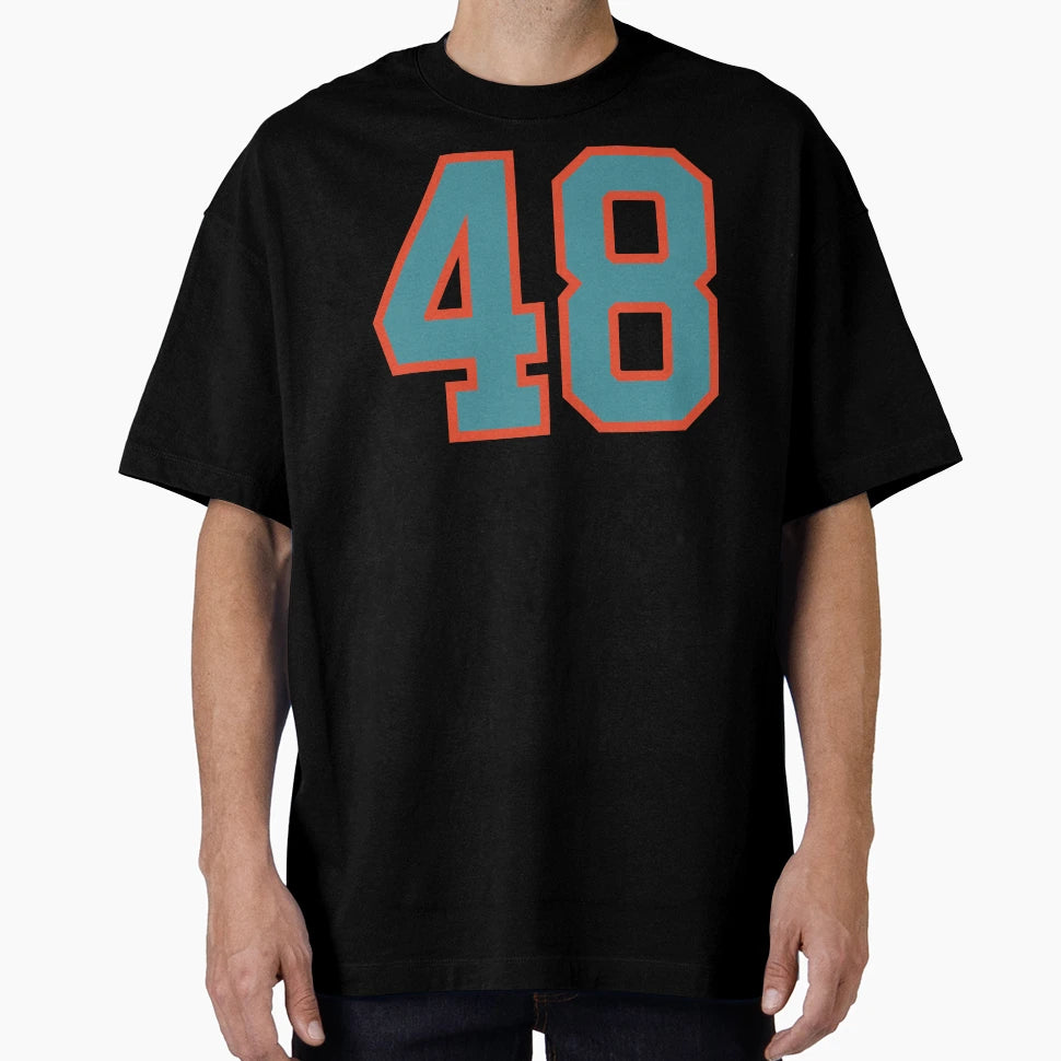 48 Number Aqua Orange Lucky Sports T-Shirt - Fun Novelty Design Unisex - T-Shirt, Sweatshirt, Hoodie