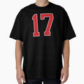 Sports Number 17 Red Black Color T-Shirt - Casual Everyday Wear for Adults - T-Shirt, Sweatshirt, Hoodie