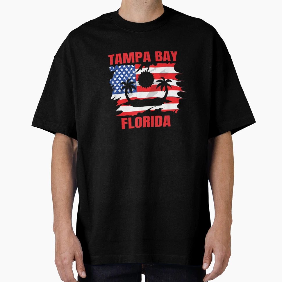 Tampa Bay American Flag Gift T-Shirt - Aesthetic Graphic Men Women - T-Shirt, Sweatshirt, Hoodie