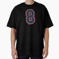 8 Navy Grey Red Sports Number Eight T-Shirt - Minimalist Print Unisex - T-Shirt, Sweatshirt, Hoodie