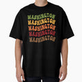 Washington Groovy Wavy Text T-Shirt - Graphic Print Unisex - T-Shirt, Sweatshirt, Hoodie