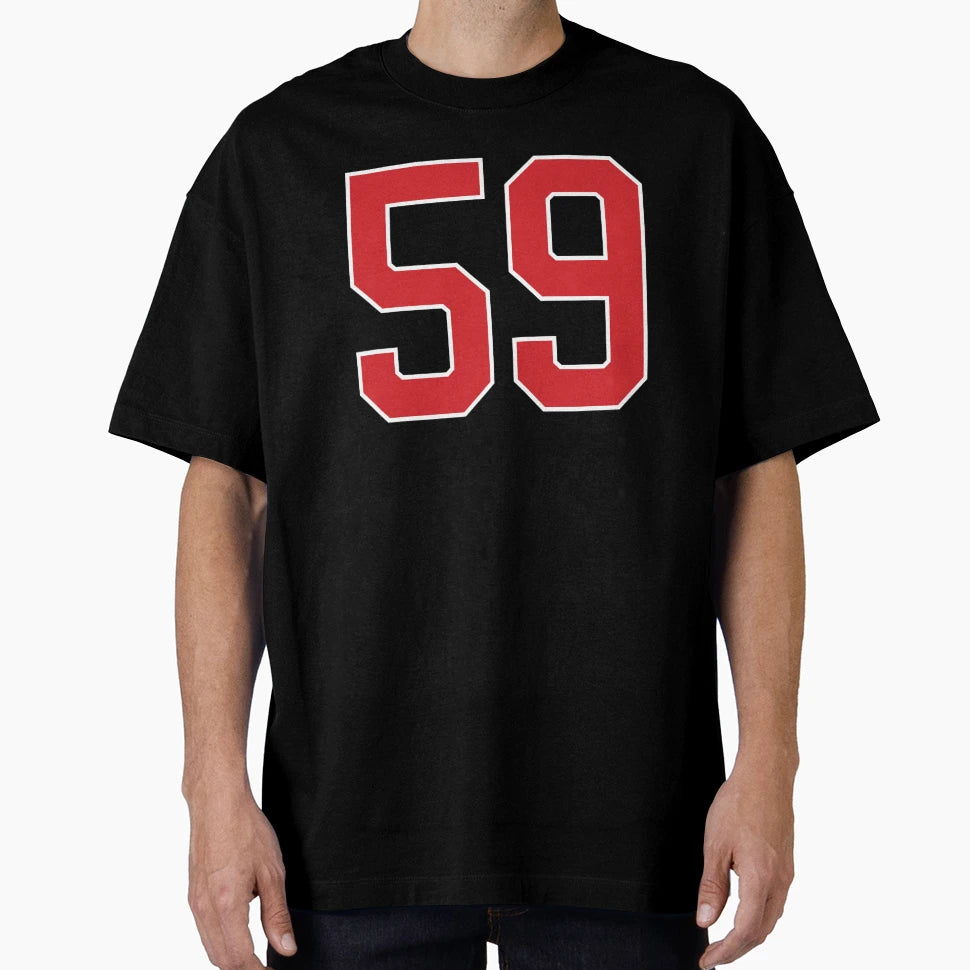 Sports Number 59 Red Black Color T-Shirt - Casual Everyday Wear for Adults - T-Shirt, Sweatshirt, Hoodie