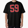 Sports Number 59 Red Black Color T-Shirt - Casual Everyday Wear for Adults - T-Shirt, Sweatshirt, Hoodie