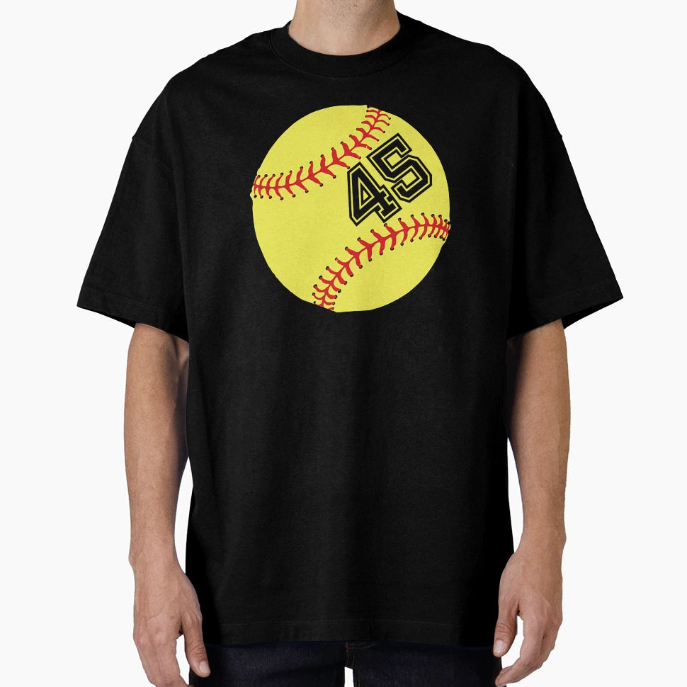 Softball Player Jersey No 45 T-Shirt - Casual Everyday Wear for Adults - T-Shirt, Sweatshirt, Hoodie