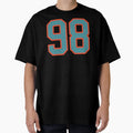 98 Number Aqua Orange Lucky Sports T-Shirt - Custom Art Print for Adults - T-Shirt, Sweatshirt, Hoodie