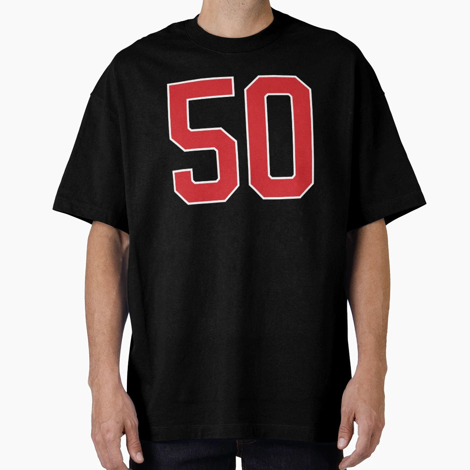 Sports Number 50 Red Black Color Lucky T-Shirt - Novelty Apparel Unisex - T-Shirt, Sweatshirt, Hoodie