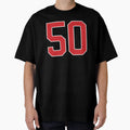 Sports Number 50 Red Black Color Lucky T-Shirt - Novelty Apparel Unisex - T-Shirt, Sweatshirt, Hoodie