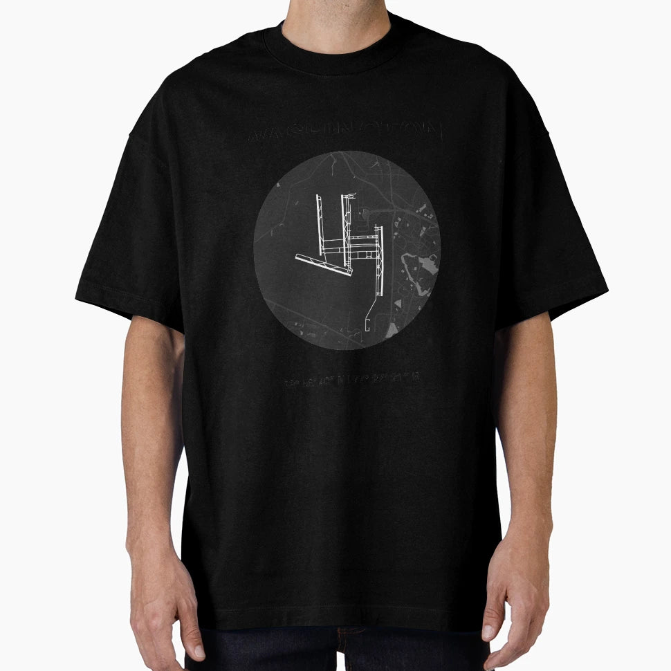 Washington D C Airport Map T-Shirt - Unique Graphic Unisex - T-Shirt, Sweatshirt, Hoodie
