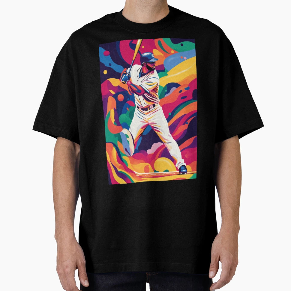 Psychedelic Twist Baseball Scene T-Shirt - Fun Novelty Design for Adults - T-Shirt, Sweatshirt, Hoodie