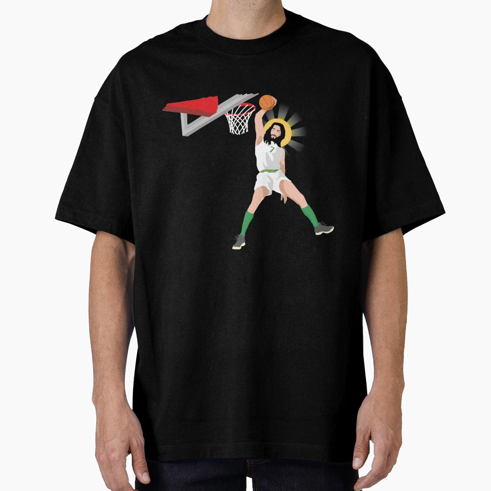 Funny Jesus Christ Basketball Slam T-Shirt - Aesthetic Graphic Men Women - T-Shirt, Sweatshirt, Hoodie