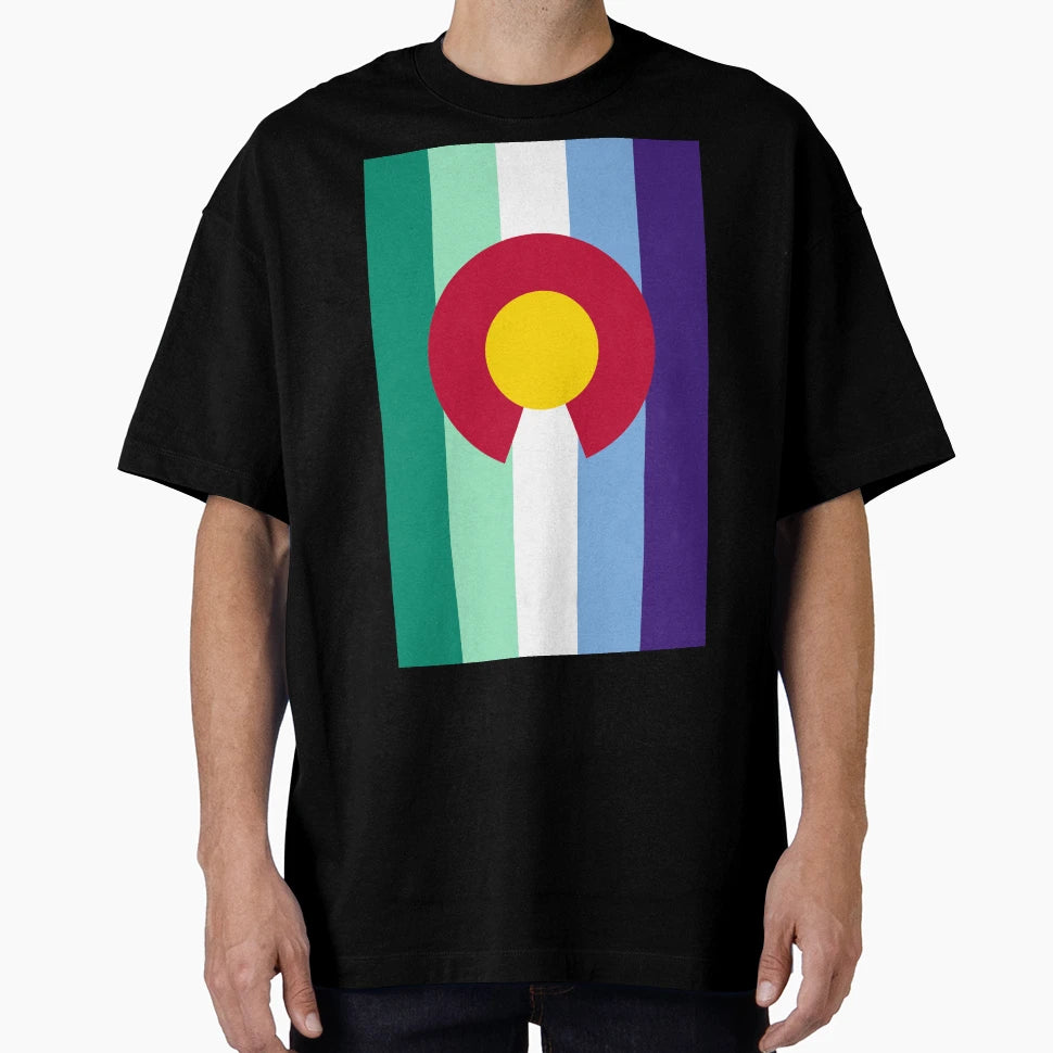 Colorado Gay Male Pride Flag Vertical T-Shirt - Streetwear Style for Adults - T-Shirt, Sweatshirt, Hoodie