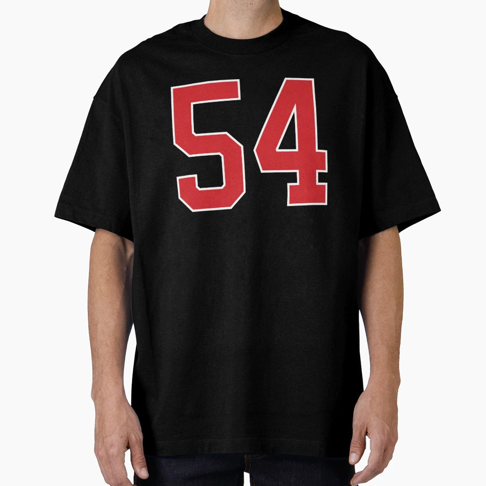 Sports Number 54 Red Black Color Lucky T-Shirt - Trendy Graphic for Adults - T-Shirt, Sweatshirt, Hoodie