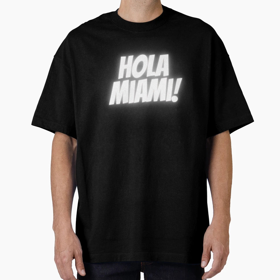Hola Miami Hello Summer Hello T-Shirt - Fun Novelty Design for Adults - T-Shirt, Sweatshirt, Hoodie