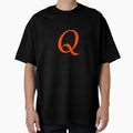 Electric Orange Letter Q Spiky Script T-Shirt - Minimalist Print Unisex - T-Shirt, Sweatshirt, Hoodie