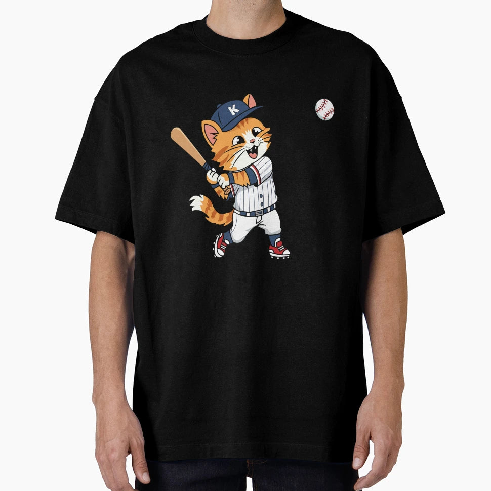 Grand Slam Ginger Baseball Cat Mascot T-Shirt - Novelty Apparel Men Women - T-Shirt, Sweatshirt, Hoodie