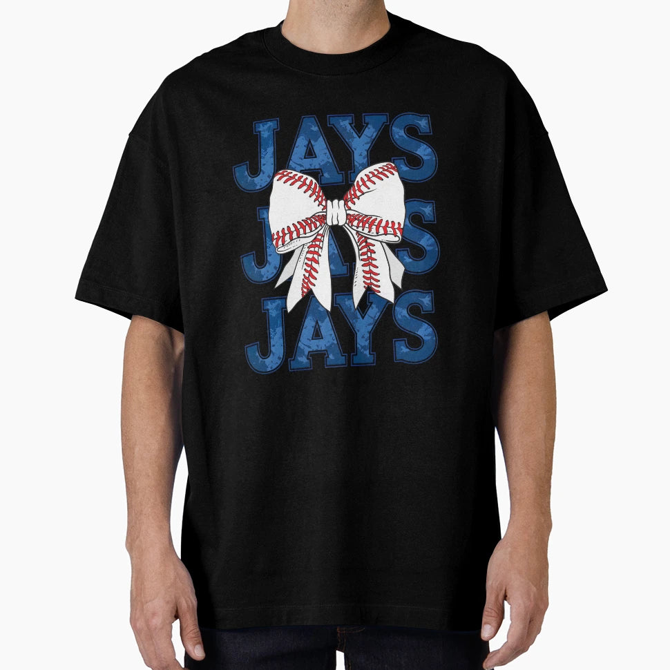 Blue Jays Baseball Bow T-Shirt - Minimalist Print Unisex - T-Shirt, Sweatshirt, Hoodie