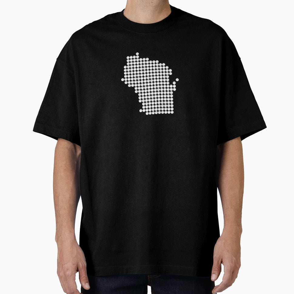 Wisconsin White Baseball Fill T-Shirt - Streetwear Style for Adults - T-Shirt, Sweatshirt, Hoodie