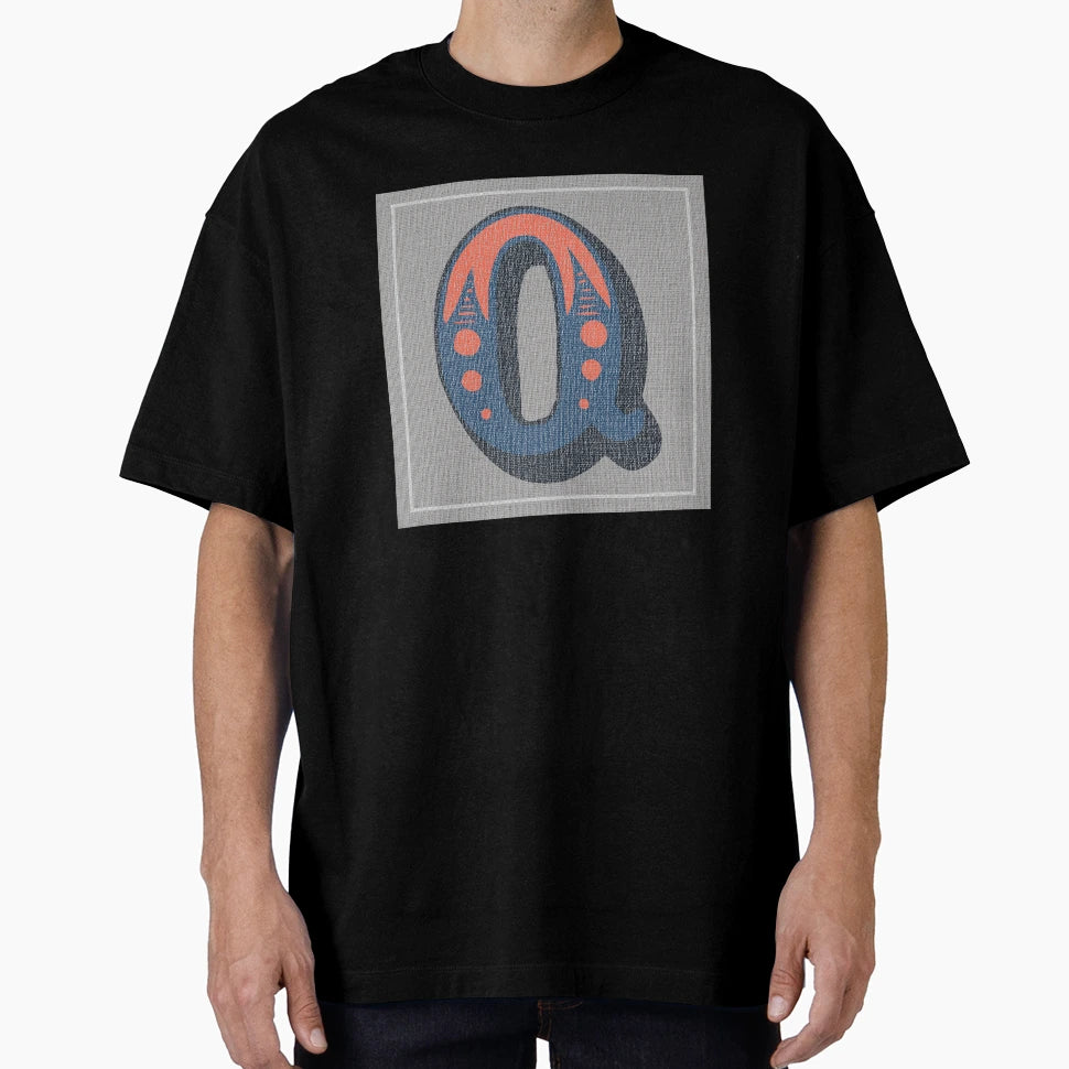 Circus Monogram Q Linen Texture T-Shirt - Casual Everyday Wear Unisex - T-Shirt, Sweatshirt, Hoodie