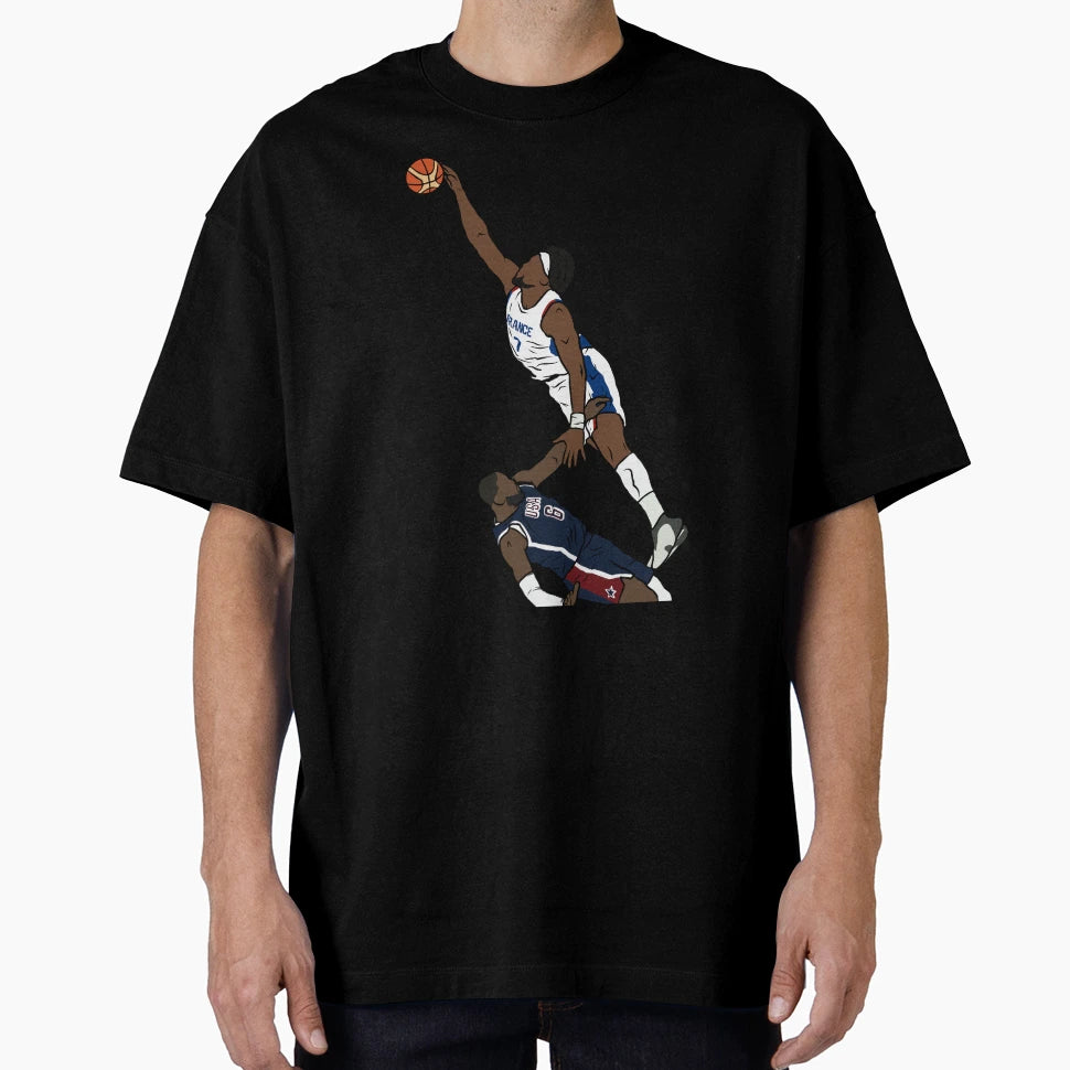 Guerschon Yabusele Dunks Lebron T-Shirt - Graphic Print for Adults - T-Shirt, Sweatshirt, Hoodie