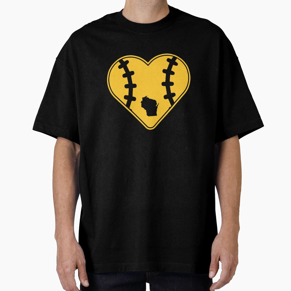 Milwaukee Baseball Heart And Stitches T-Shirt - Novelty Apparel Men Women - T-Shirt, Sweatshirt, Hoodie