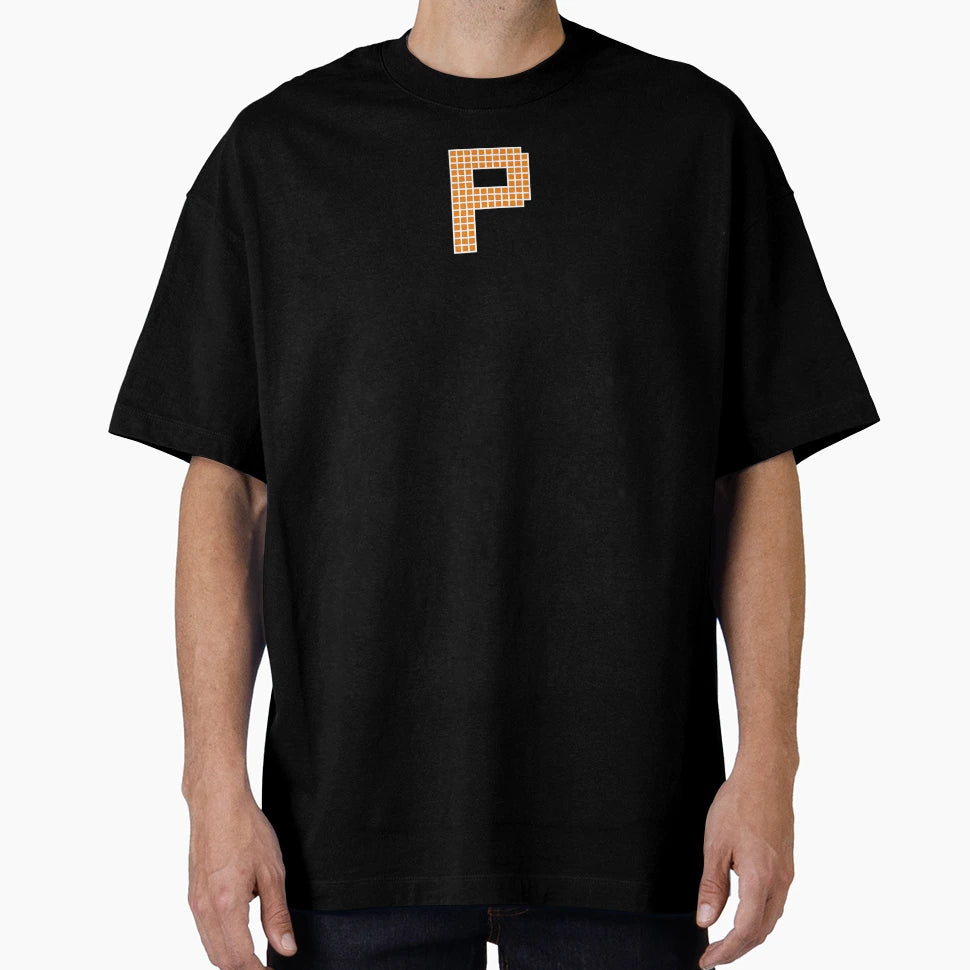 Uppercase P Orange Pixel Block T-Shirt - Fun Novelty Design Unisex - T-Shirt, Sweatshirt, Hoodie