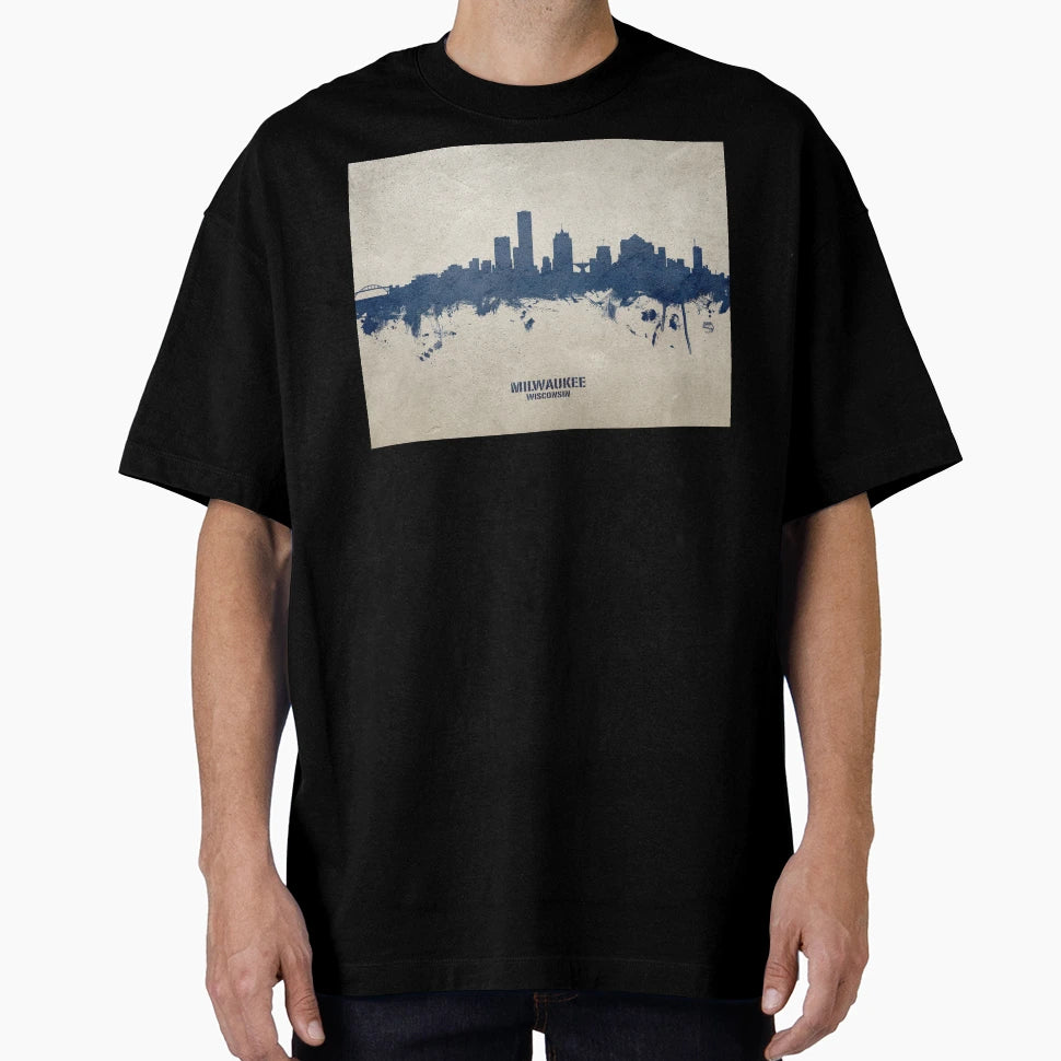 Milwaukee Wisconsin Skyline T-Shirt - Streetwear Style Men Women - T-Shirt, Sweatshirt, Hoodie