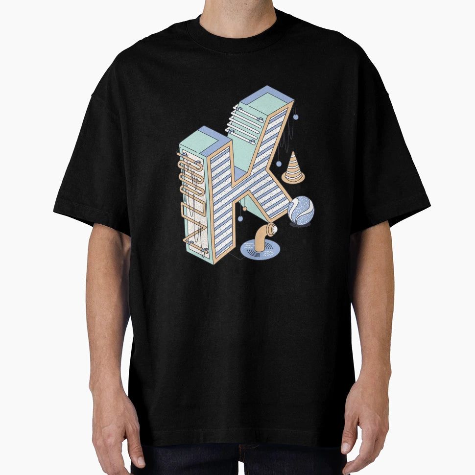 Pastel Letter K T-Shirt - Minimalist Print for Adults - T-Shirt, Sweatshirt, Hoodie