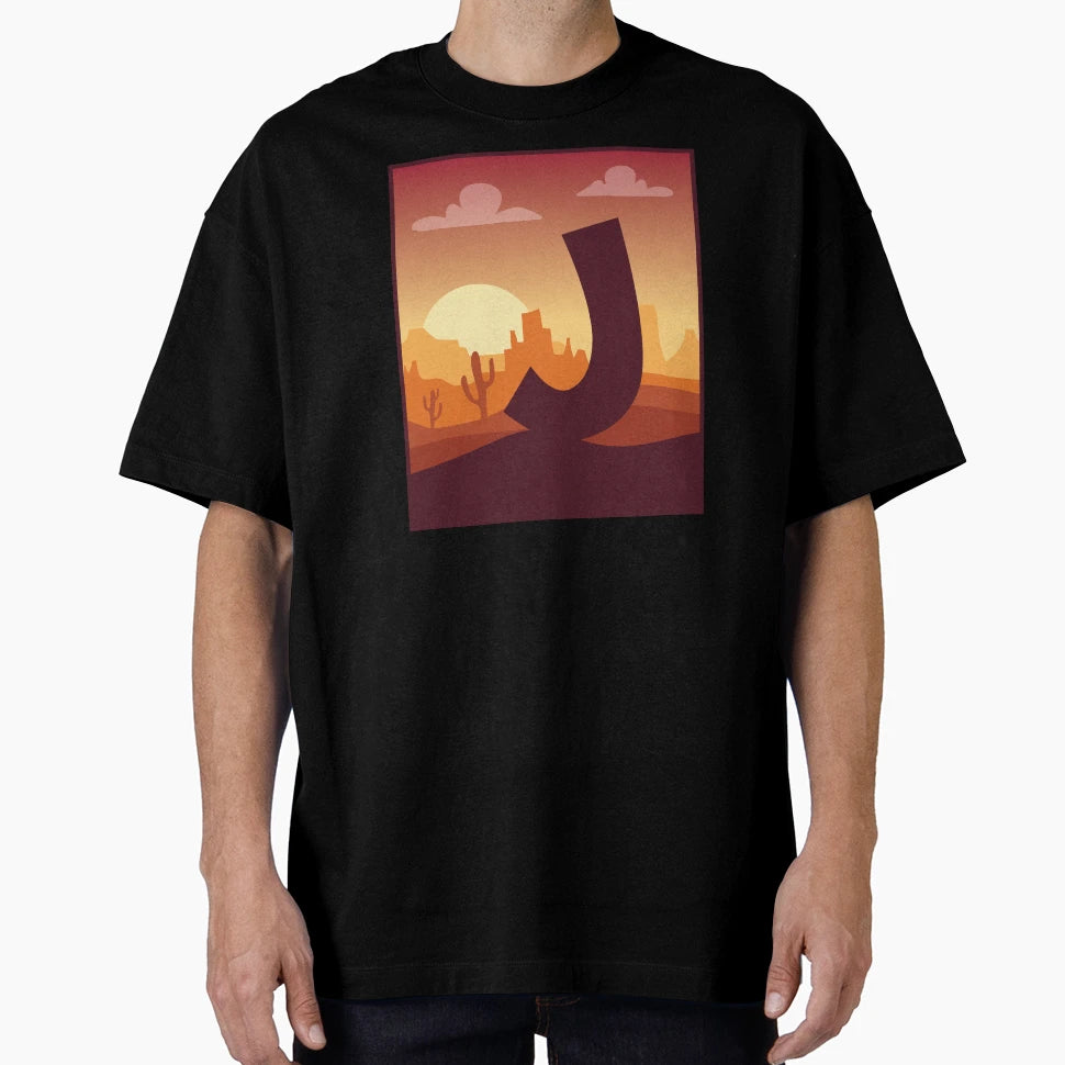 Letter J Desert T-Shirt - Minimalist Print Unisex - T-Shirt, Sweatshirt, Hoodie