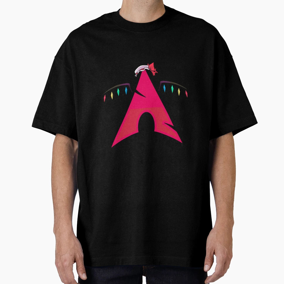 Flandre Scarlet Arch Linux Logo T-Shirt - Aesthetic Graphic Unisex - T-Shirt, Sweatshirt, Hoodie