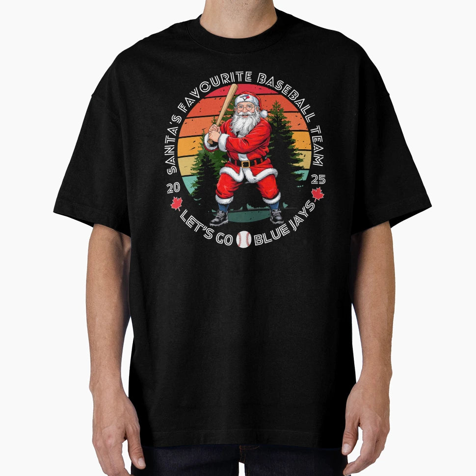Santas Favourite Baseball Team T-Shirt - Custom Art Print for Adults - T-Shirt, Sweatshirt, Hoodie