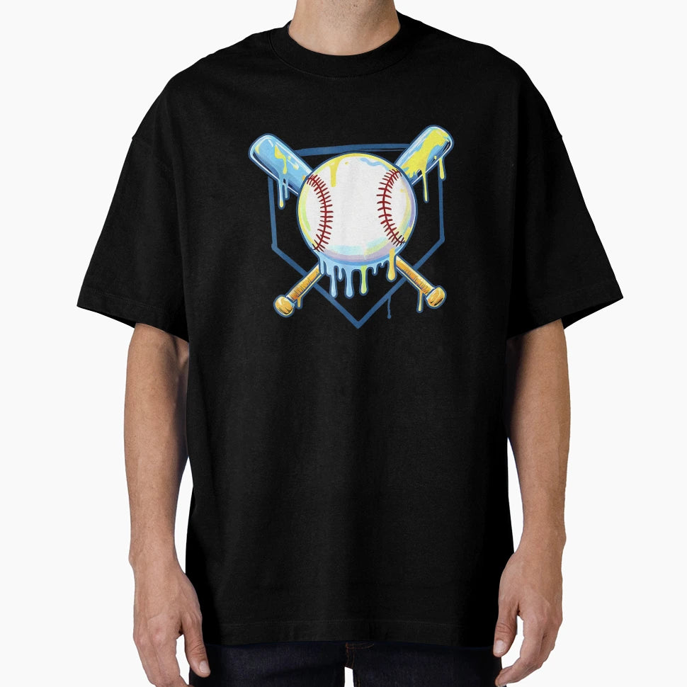 Trippy Melting Baseball And Bats T-Shirt - Graphic Print Men Women - T-Shirt, Sweatshirt, Hoodie