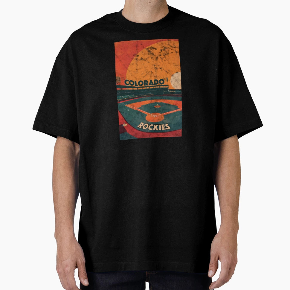 Midcentury Colorado Rockies Stadium T-Shirt - Minimalist Print Men Women - T-Shirt, Sweatshirt, Hoodie