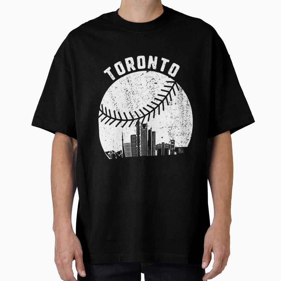Toronto Skyline Basebal T-Shirt - Unique Graphic Men Women - T-Shirt, Sweatshirt, Hoodie