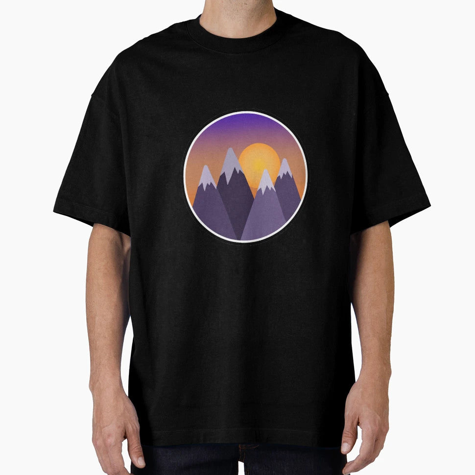 Mountain Sunset Nature Scene T-Shirt - Unique Graphic Men Women - T-Shirt, Sweatshirt, Hoodie