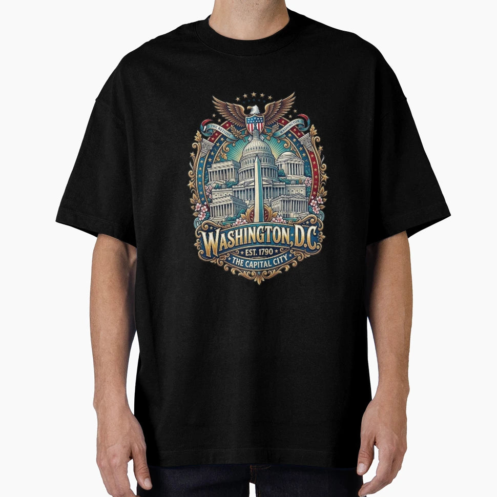 Washington D C Capital City T-Shirt - Aesthetic Graphic Men Women - T-Shirt, Sweatshirt, Hoodie