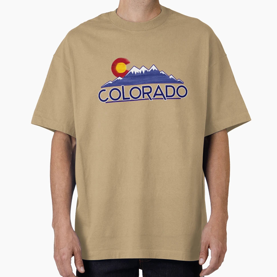 Colorado Flag Wood Mountains T-Shirt - Minimalist Print Men Women - T-Shirt, Sweatshirt, Hoodie