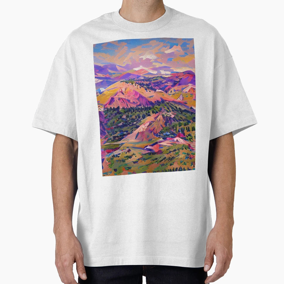 Painting Colorado Mountains Abstract T-Shirt - Custom Art Print Men Women - T-Shirt, Sweatshirt, Hoodie