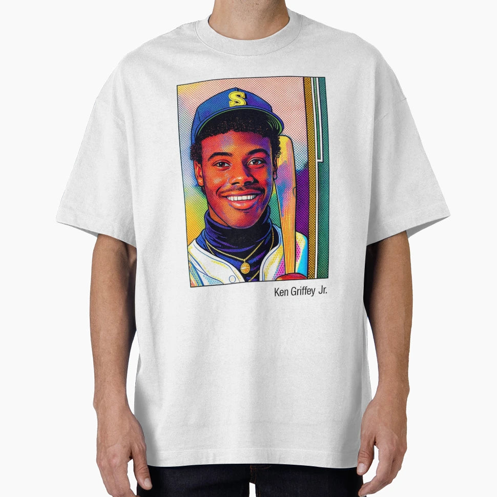 Ken Griffey Jr Rookie Pop Art Portrait T-Shirt - Minimalist Print Men Women - T-Shirt, Sweatshirt, Hoodie