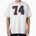 74 Navy Grey Red Sports Number T-Shirt - Fun Novelty Design for Adults - T-Shirt, Sweatshirt, Hoodie