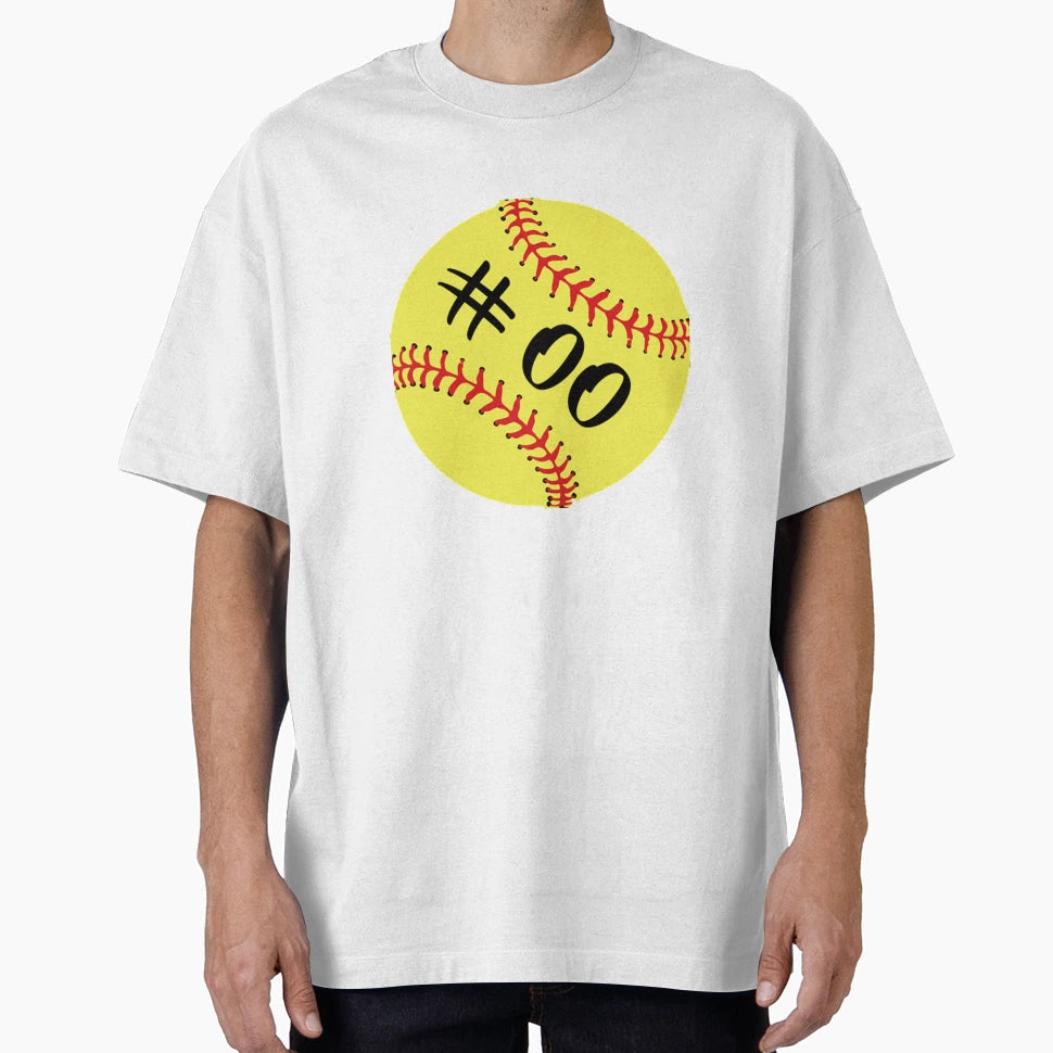 Softball Player Back No Number 00 00 Ball T-Shirt - Unique Graphic Unisex - T-Shirt, Sweatshirt, Hoodie