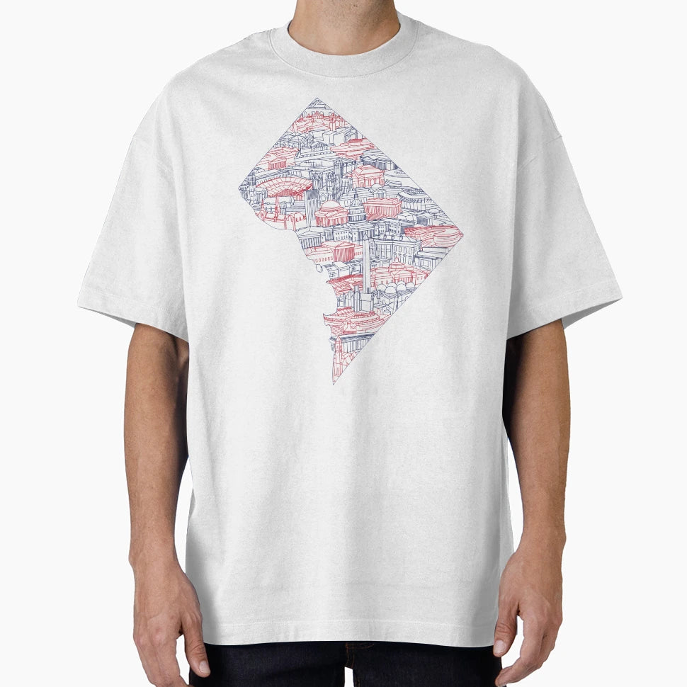 Washington Dc Skyline Art T-Shirt - Unique Graphic Unisex - T-Shirt, Sweatshirt, Hoodie