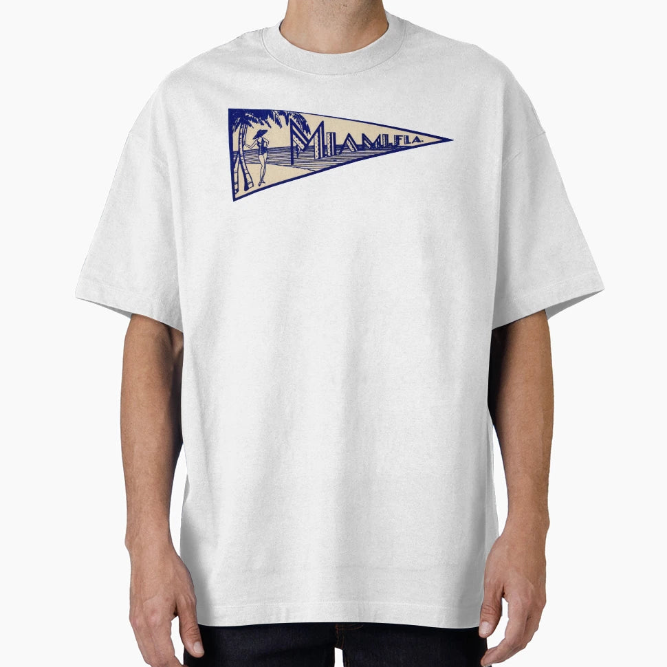1930S Miami Florida Luggage Label T-Shirt - Streetwear Style Unisex - T-Shirt, Sweatshirt, Hoodie